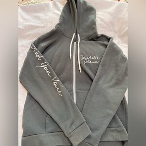 Michelle Obama Zip Up Hoodie, XL